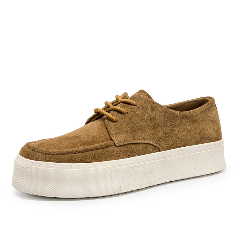 Thick Bottom Hight Increasing Board Suede Lace-up Casual Shoes