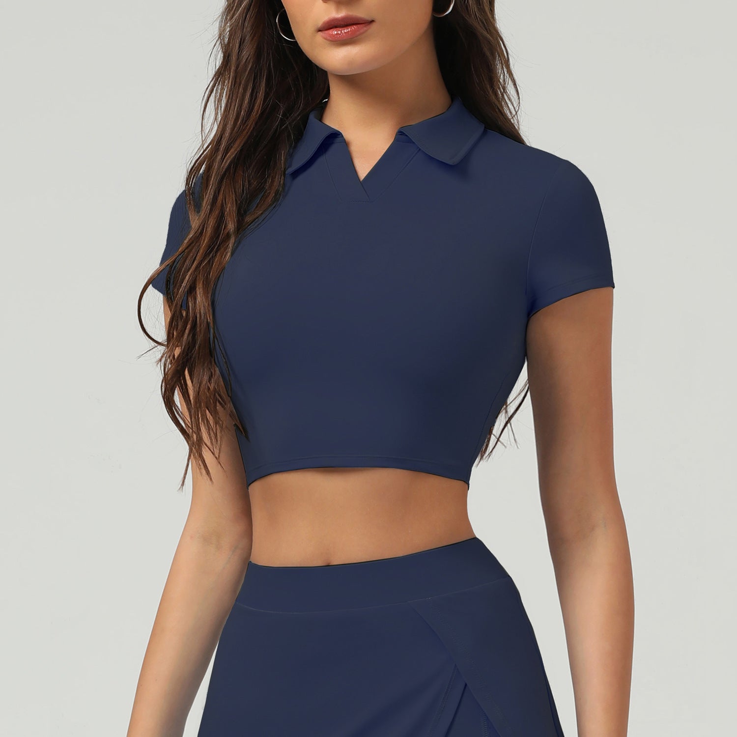 Lapel Short Sleeve Quick-drying Sunscreen Tennis Yoga Clothing Top