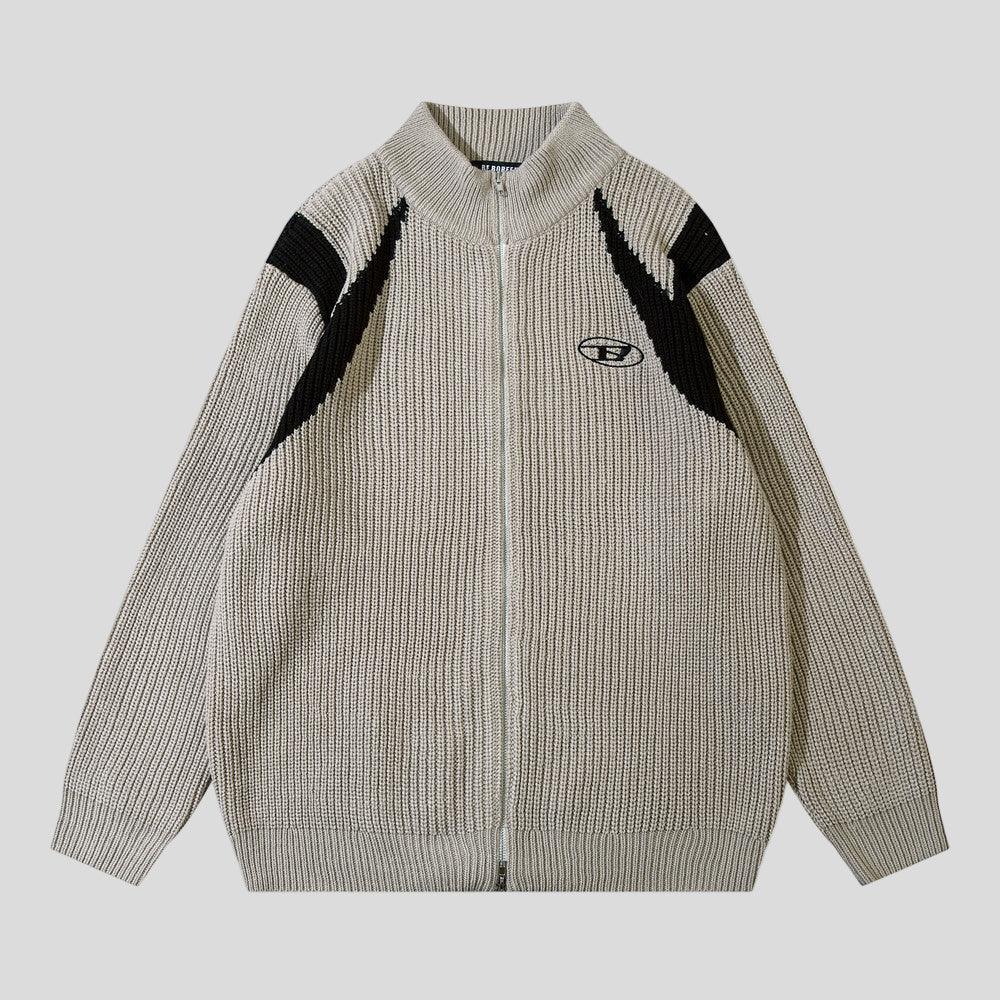 American-style Zipper Cardigan Sweater For Men