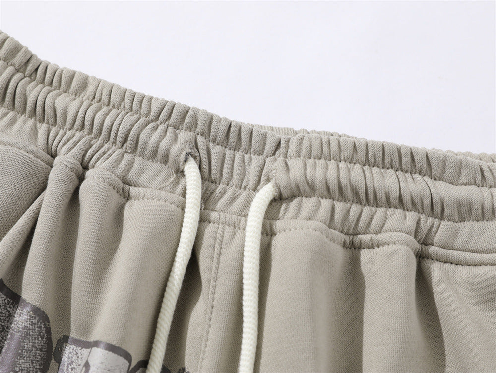 Letter Print Casual Short Sweatpants Men