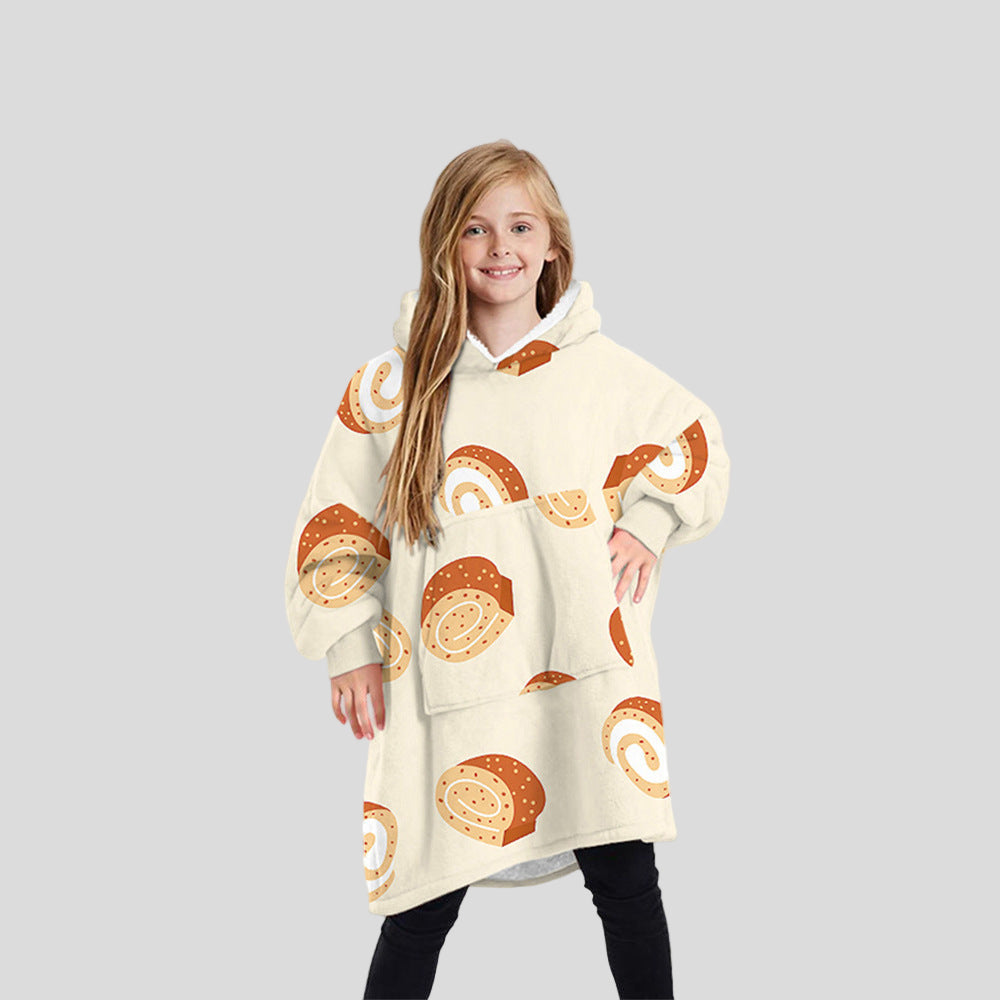 One-Size Flocking Cotton Fleece Wearable Blanket Home Service