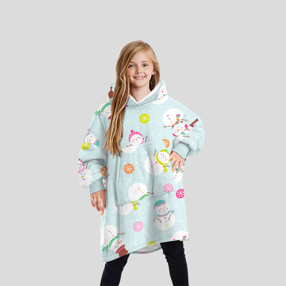 One-Size Flocking Cotton Fleece Wearable Blanket Home Service