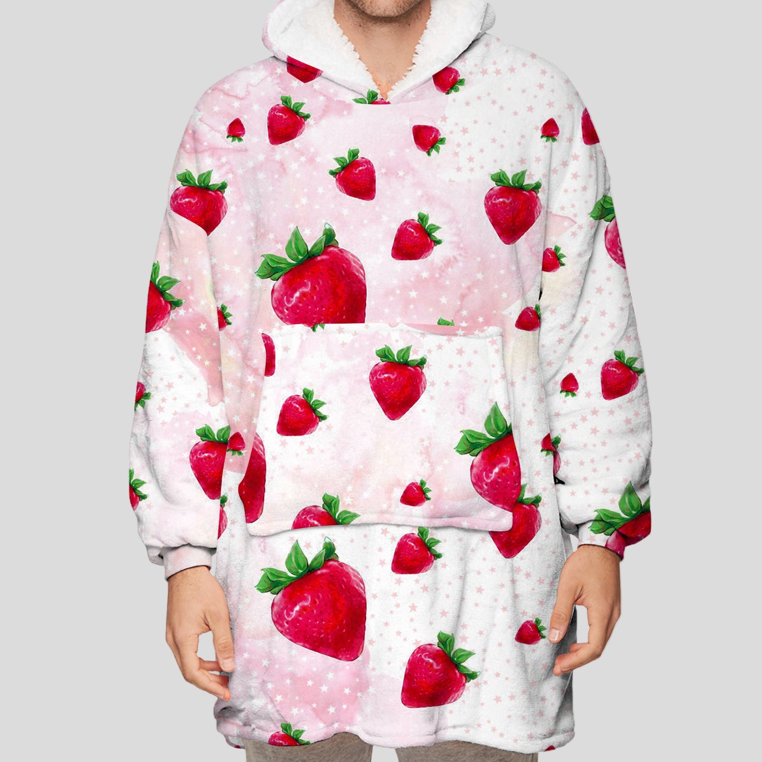 One-Size Flocking Cotton Fleece Wearable Blanket Home Service