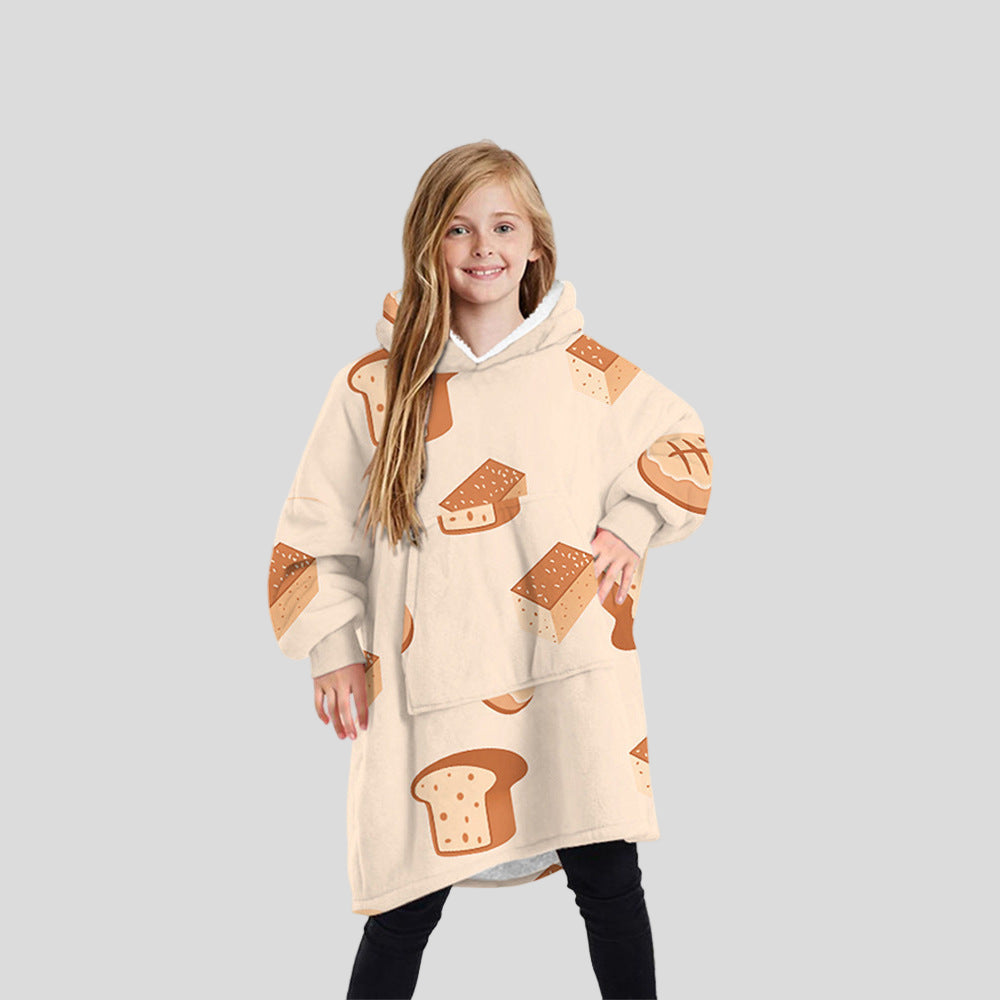 One-Size Flocking Cotton Fleece Wearable Blanket Home Service