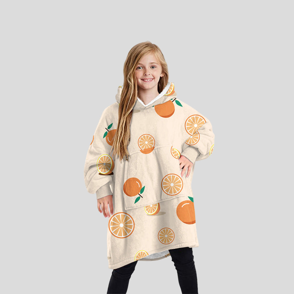 One-Size Flocking Cotton Fleece Wearable Blanket Home Service