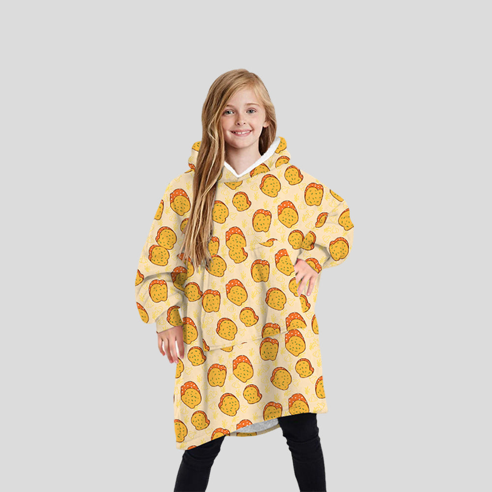 One-Size Flocking Cotton Fleece Wearable Blanket Home Service