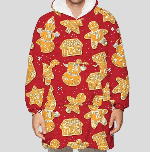 One-Size Flocking Cotton Fleece Wearable Blanket Home Service