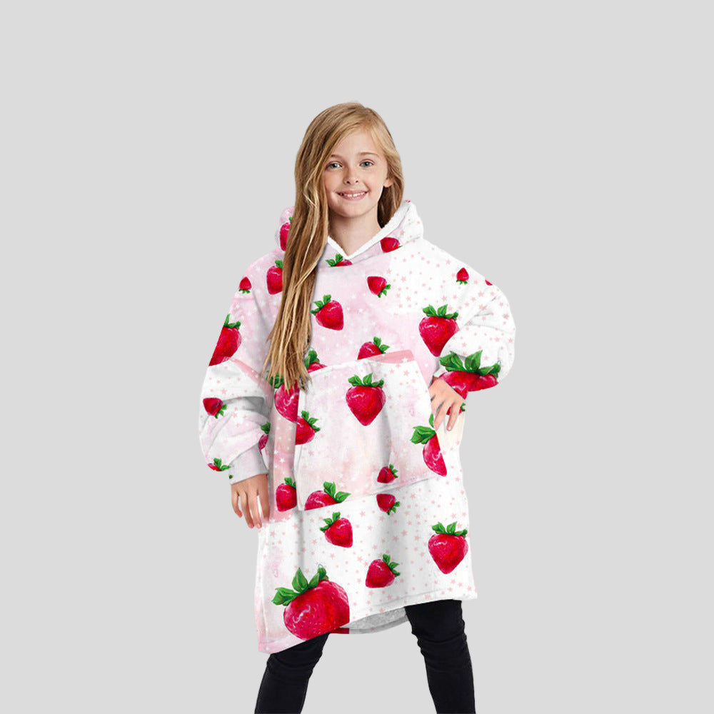 One-Size Flocking Cotton Fleece Wearable Blanket Home Service