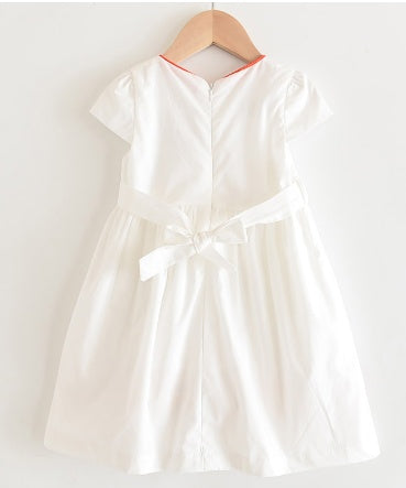 Girl's belted round-neck sleeveless dress