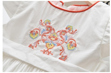 Girl's belted round-neck sleeveless dress