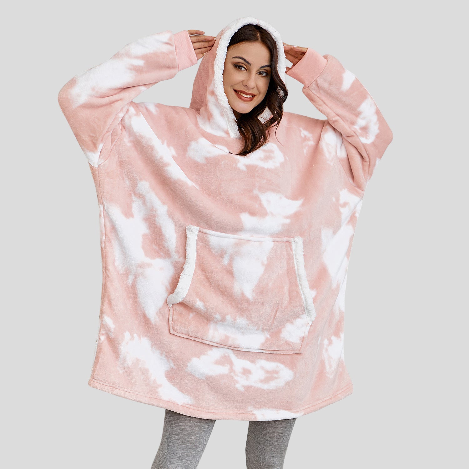Hoodie Nightgown Flannel TV Blanket Casual Home Furnishing