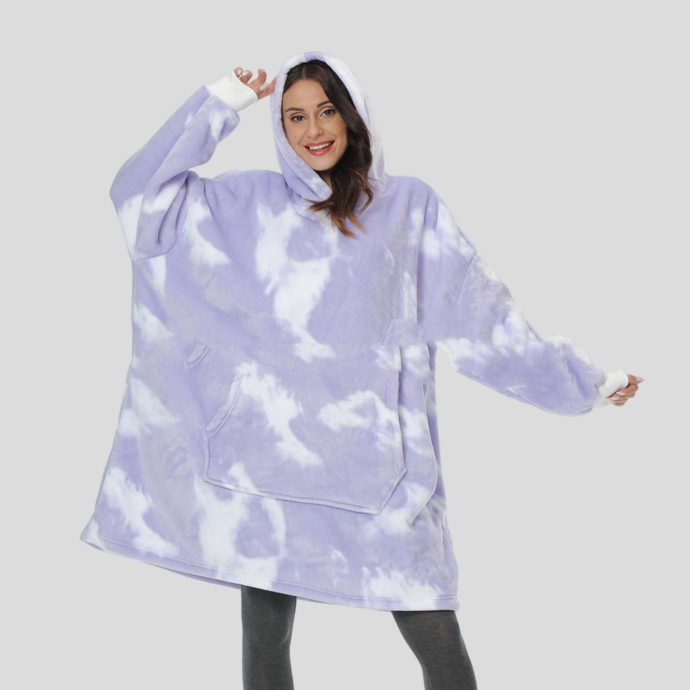 Hoodie Nightgown Flannel TV Blanket Casual Home Furnishing