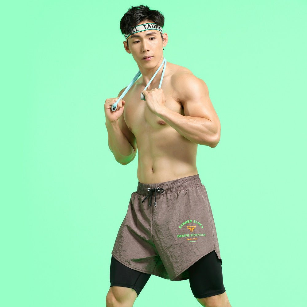 Double-layer Sports Pants Basketball Track And Field Quick-drying Beach Shorts