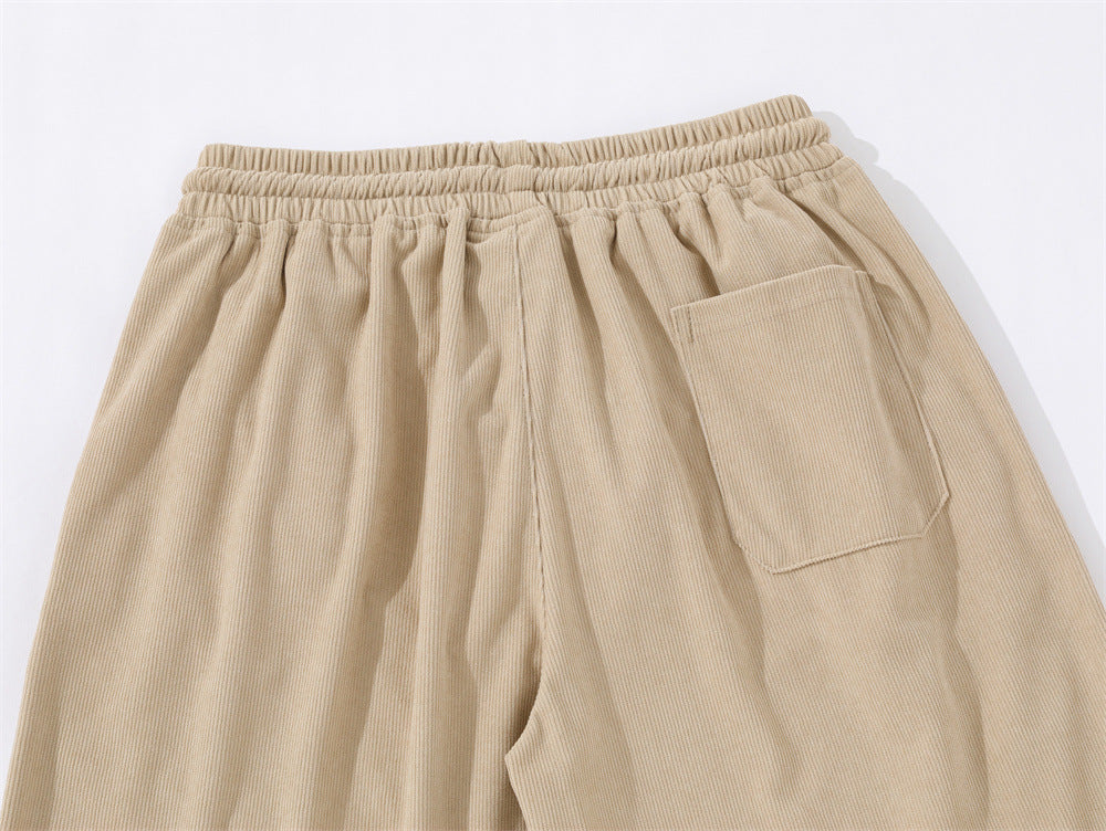 Letter Flocking Embroidered Loose Shorts Men