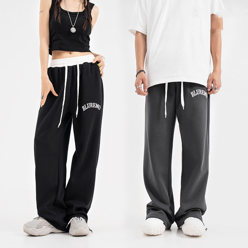 High Street Letter Embroidered Leisure Tappered Drawstring Sweatpants