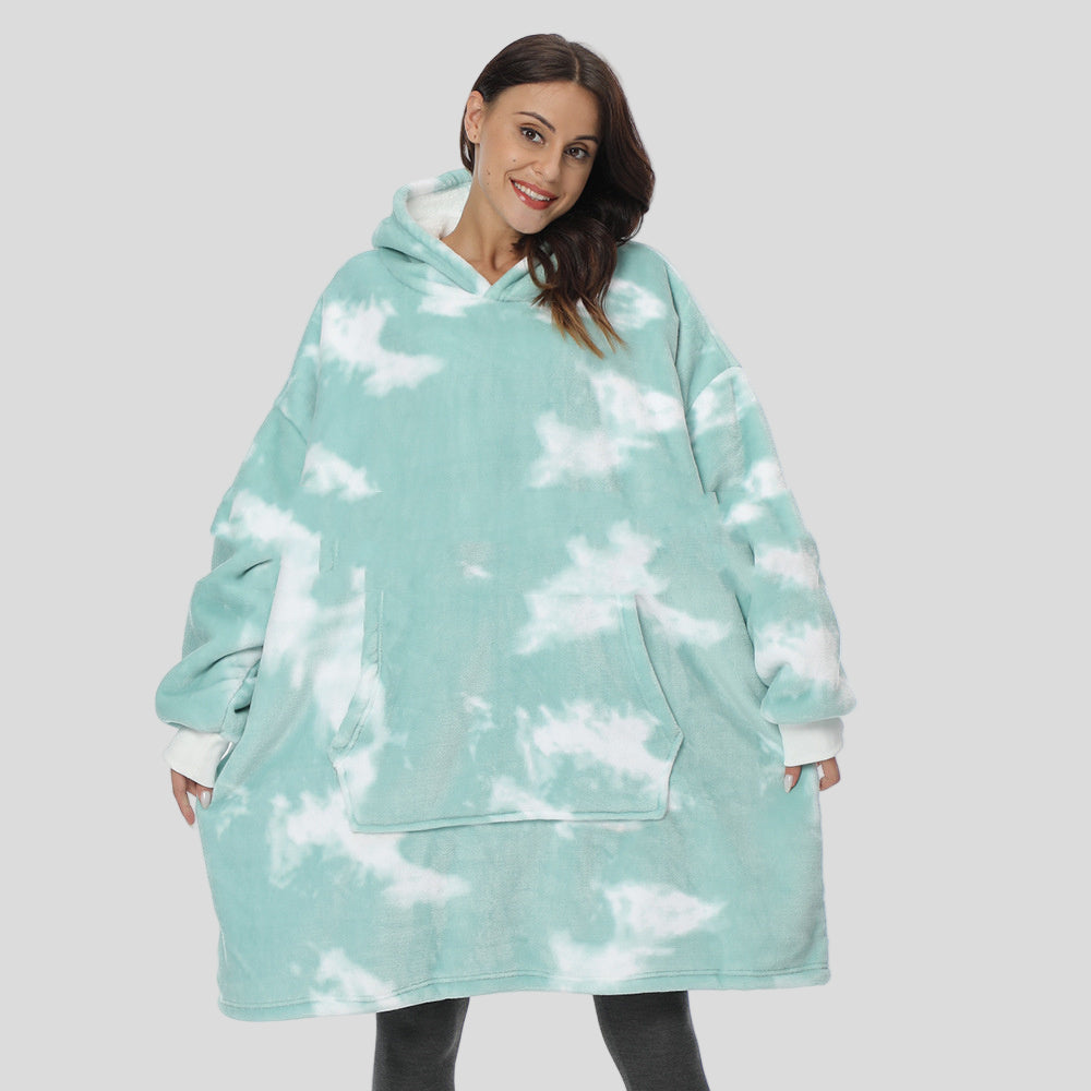 Hoodie Nightgown Flannel TV Blanket Casual Home Furnishing