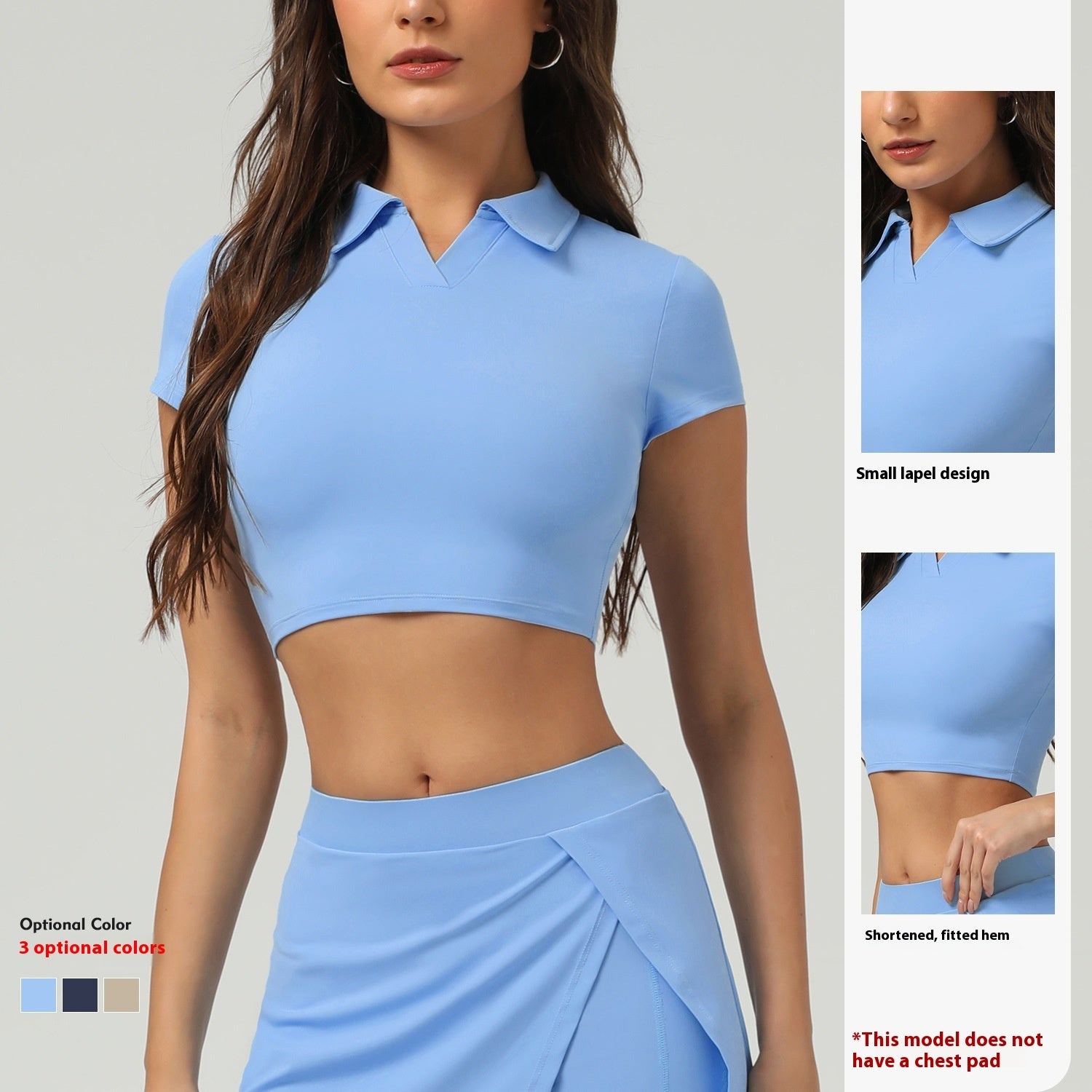 Lapel Short Sleeve Quick-drying Sunscreen Tennis Yoga Clothing Top