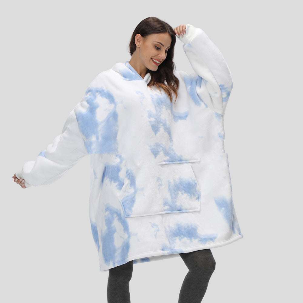 Hoodie Nightgown Flannel TV Blanket Casual Home Furnishing
