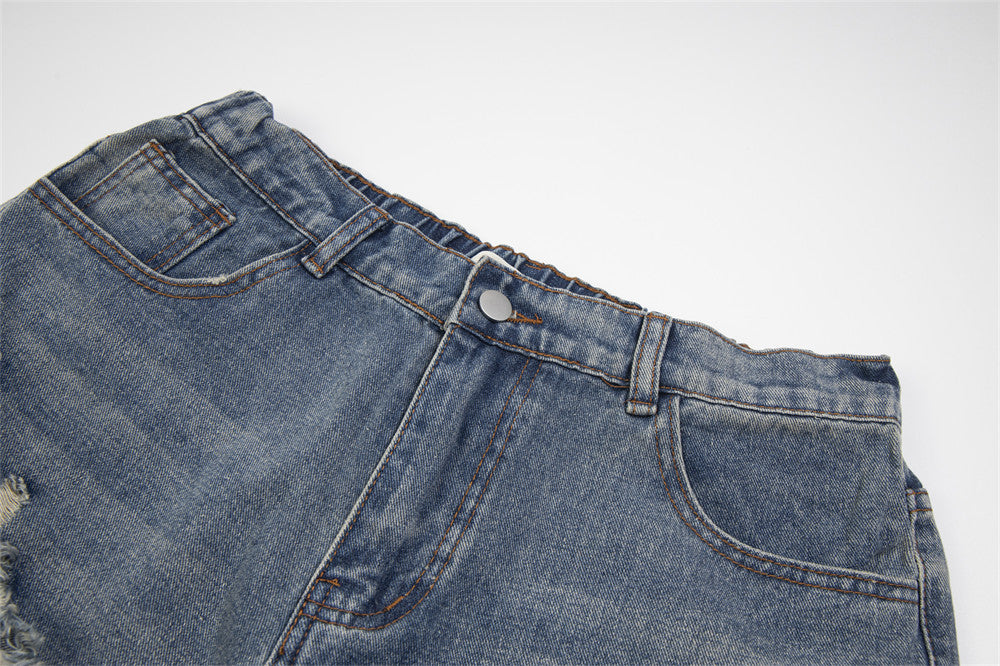 Loose Wash Straight Cropped Pants For Men