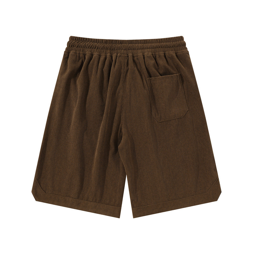 Letter Flocking Embroidered Loose Shorts Men