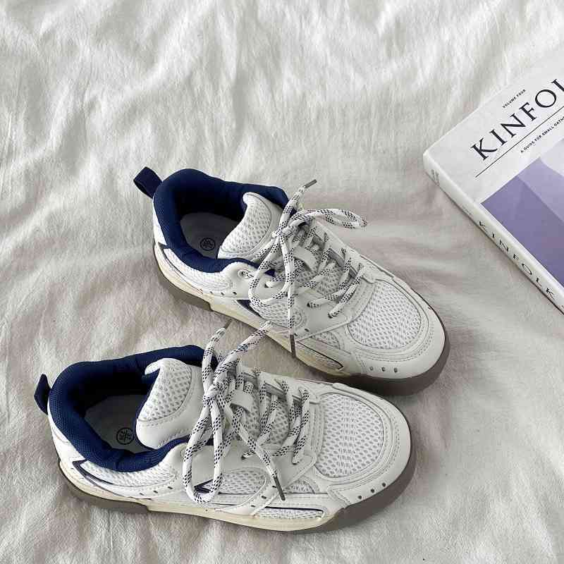 Blue Platform Breathable Bread Board Shoes For Women