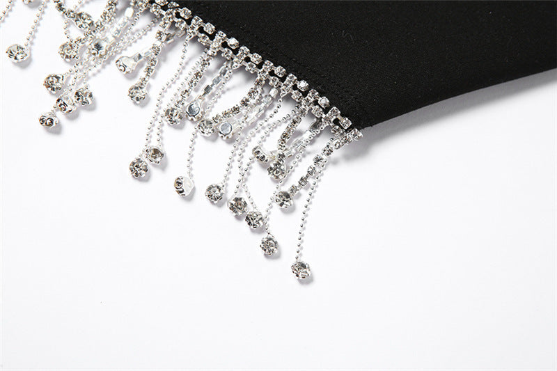 Women's Fashion Sleeveless Round Neck Pendant Hem Slim Fit Hip Dress