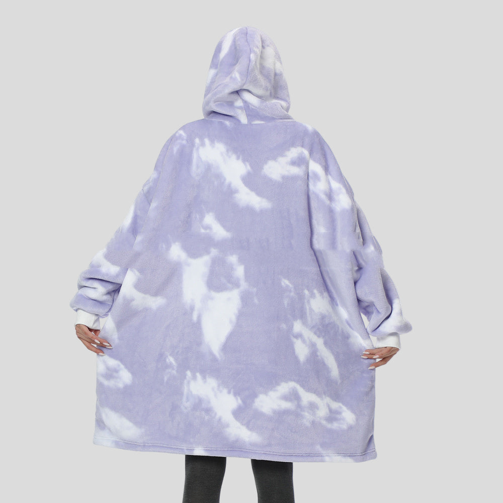 Hoodie Nightgown Flannel TV Blanket Casual Home Furnishing