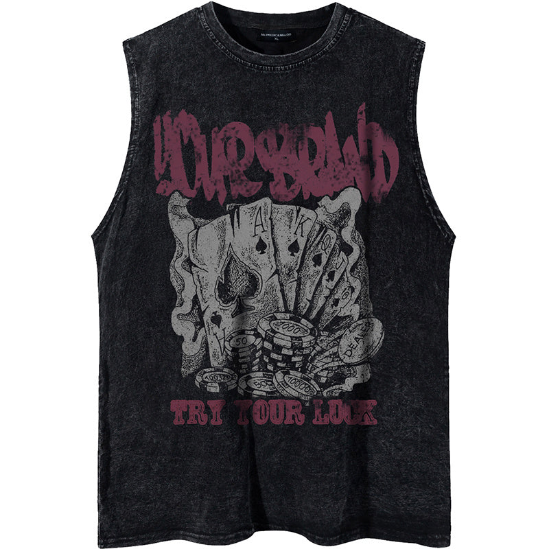 Round Neck Sleeveless Vest Loose Casual