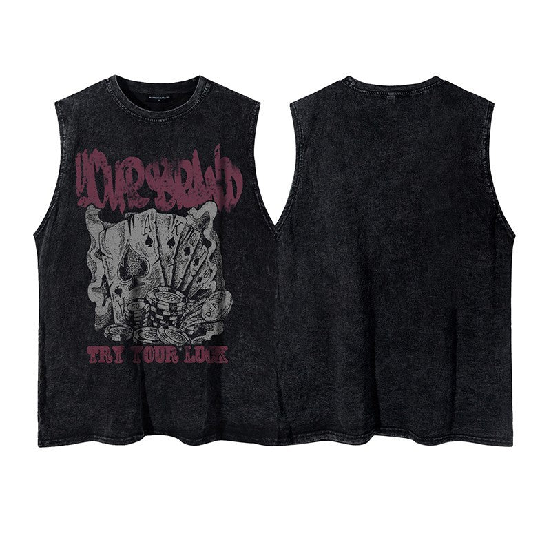 Round Neck Sleeveless Vest Loose Casual