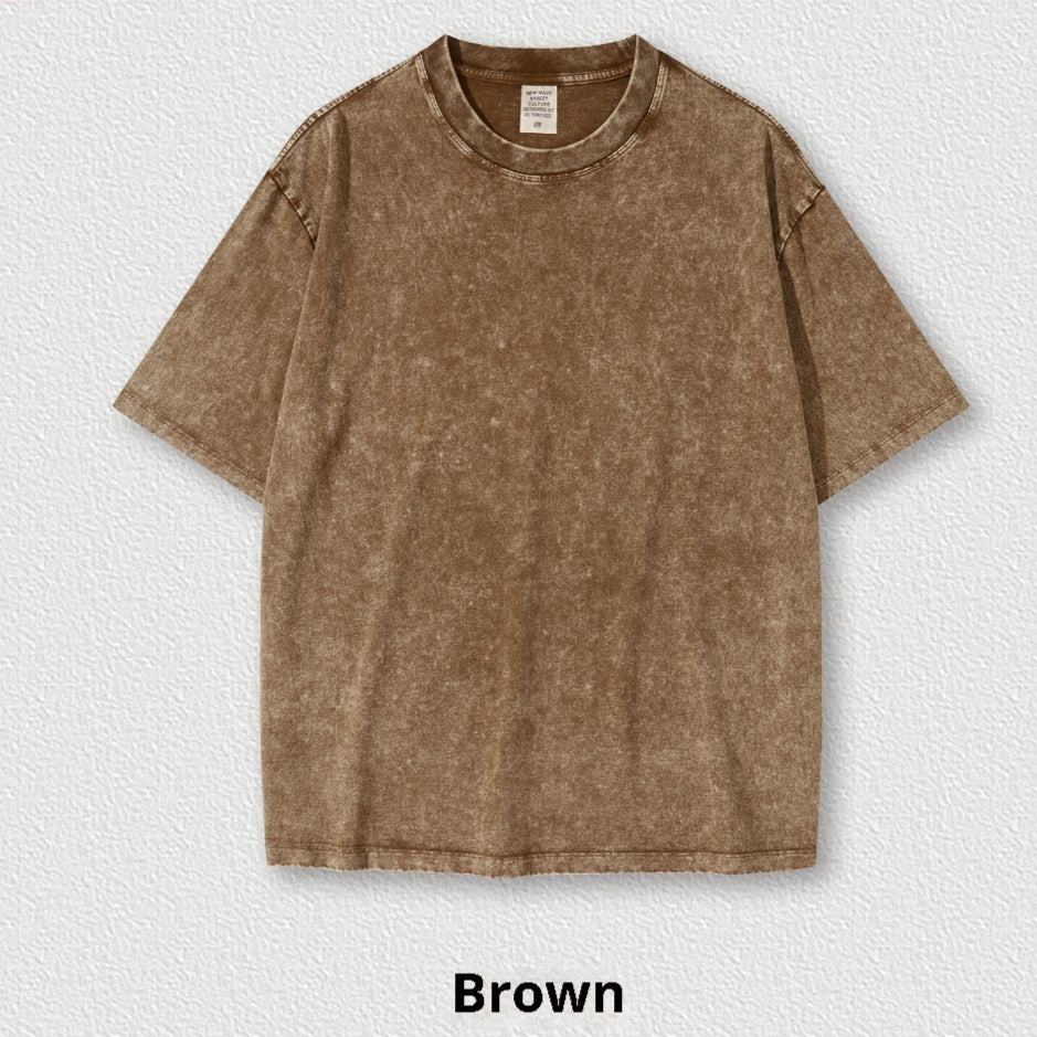 Washed Round Neck Short Sleeve Batik Children's T-shirt