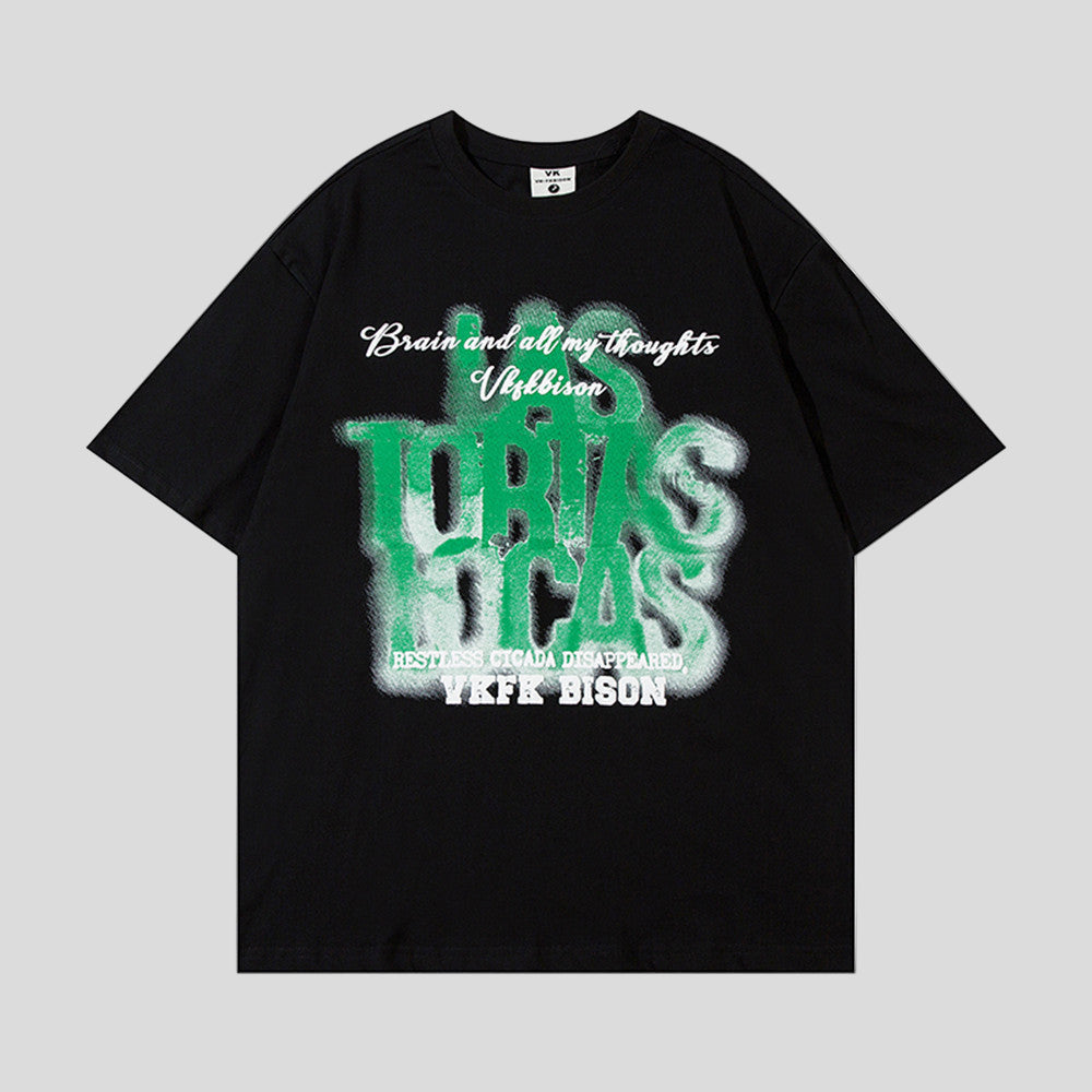 American Letter Print Short-sleeve T-shirt Men