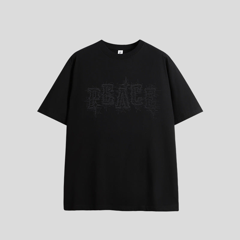 American Foam Puff Print T-shirt Loose Short Sleeve Men