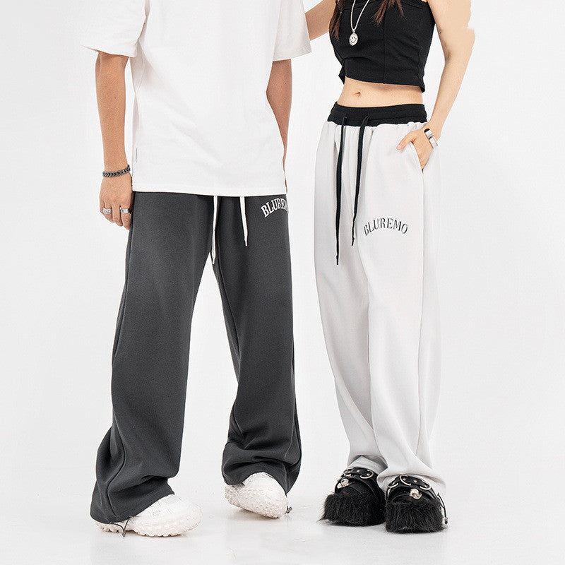 High Street Letter Embroidered Leisure Tappered Drawstring Sweatpants