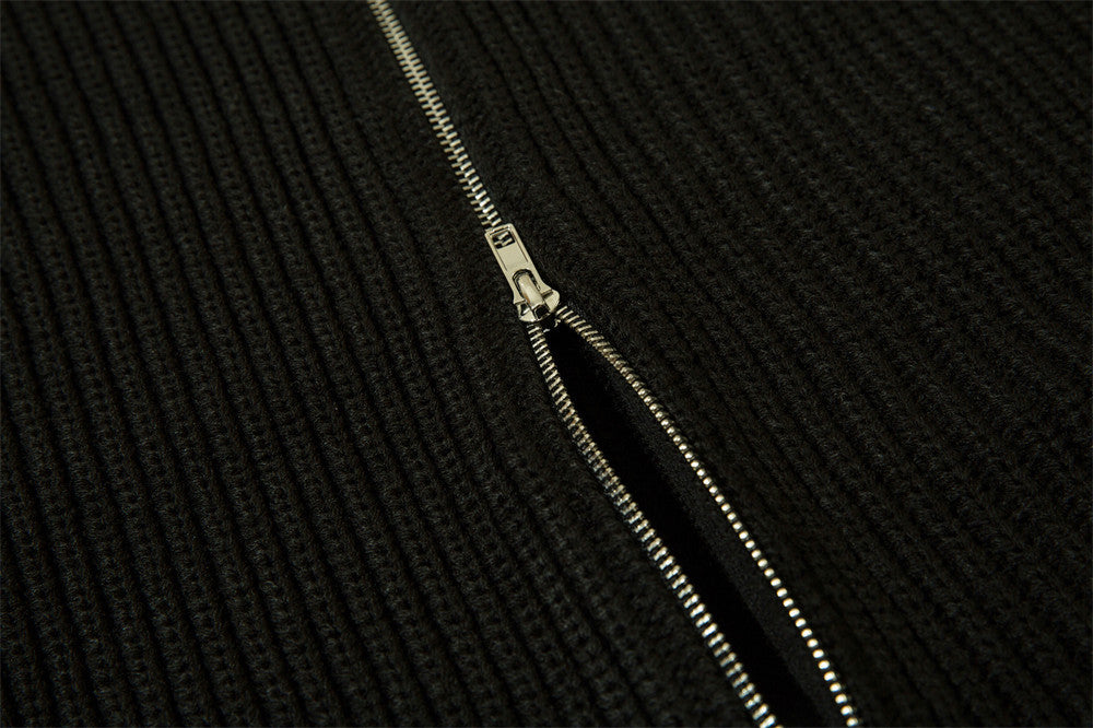 American-style Zipper Cardigan Sweater For Men