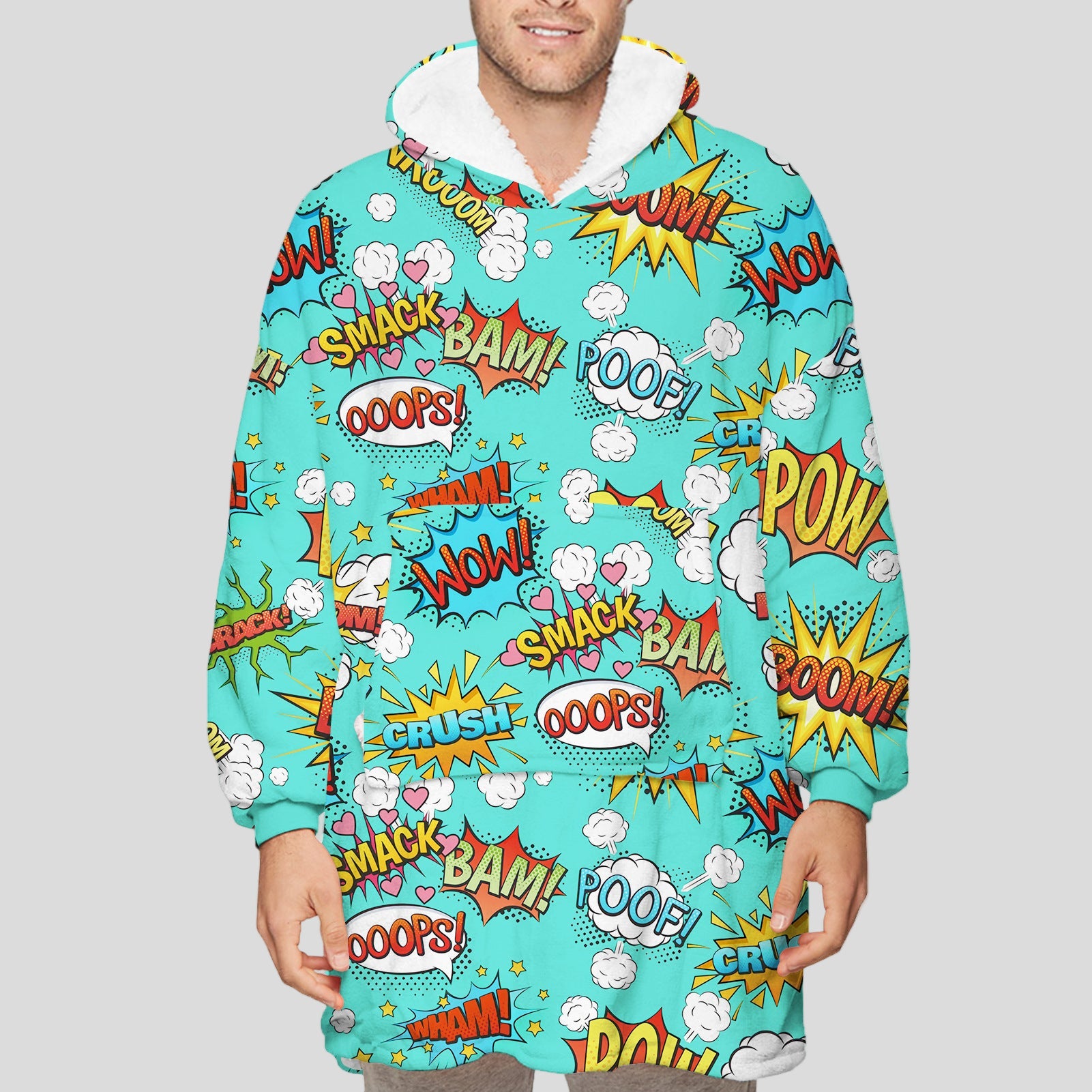 Digital Printing Couple Winter Home Wear Lamb Wool Blanket Sweater Wearable Blanket