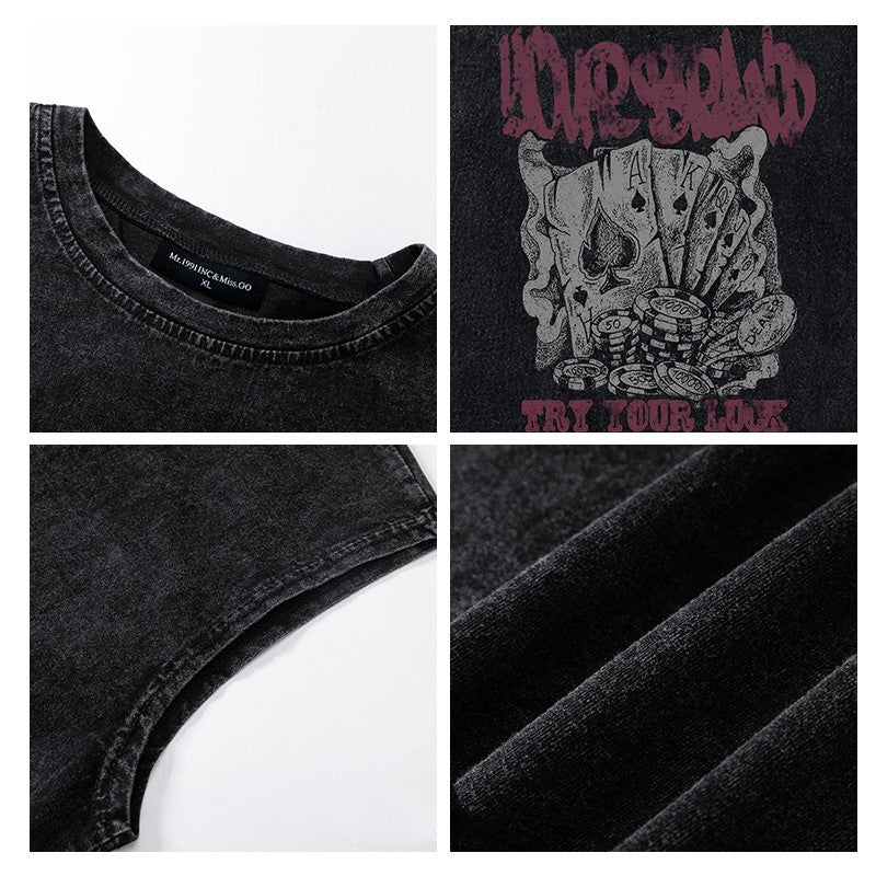 Round Neck Sleeveless Vest Loose Casual