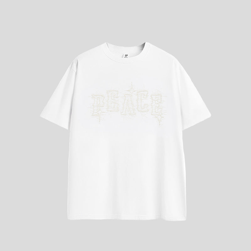 American Foam Puff Print T-shirt Loose Short Sleeve Men